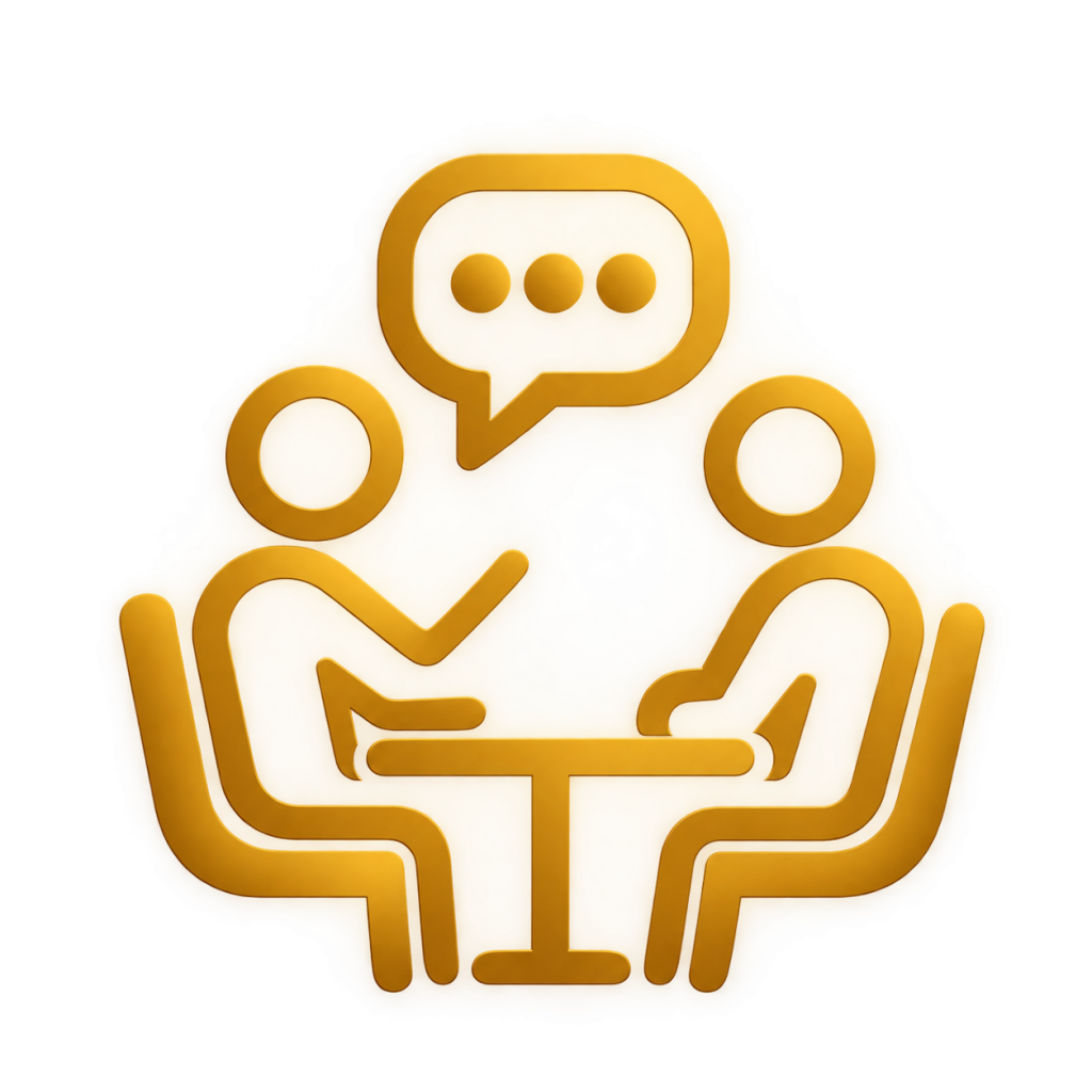 Golden Consultation Chat Icon 1024x1024