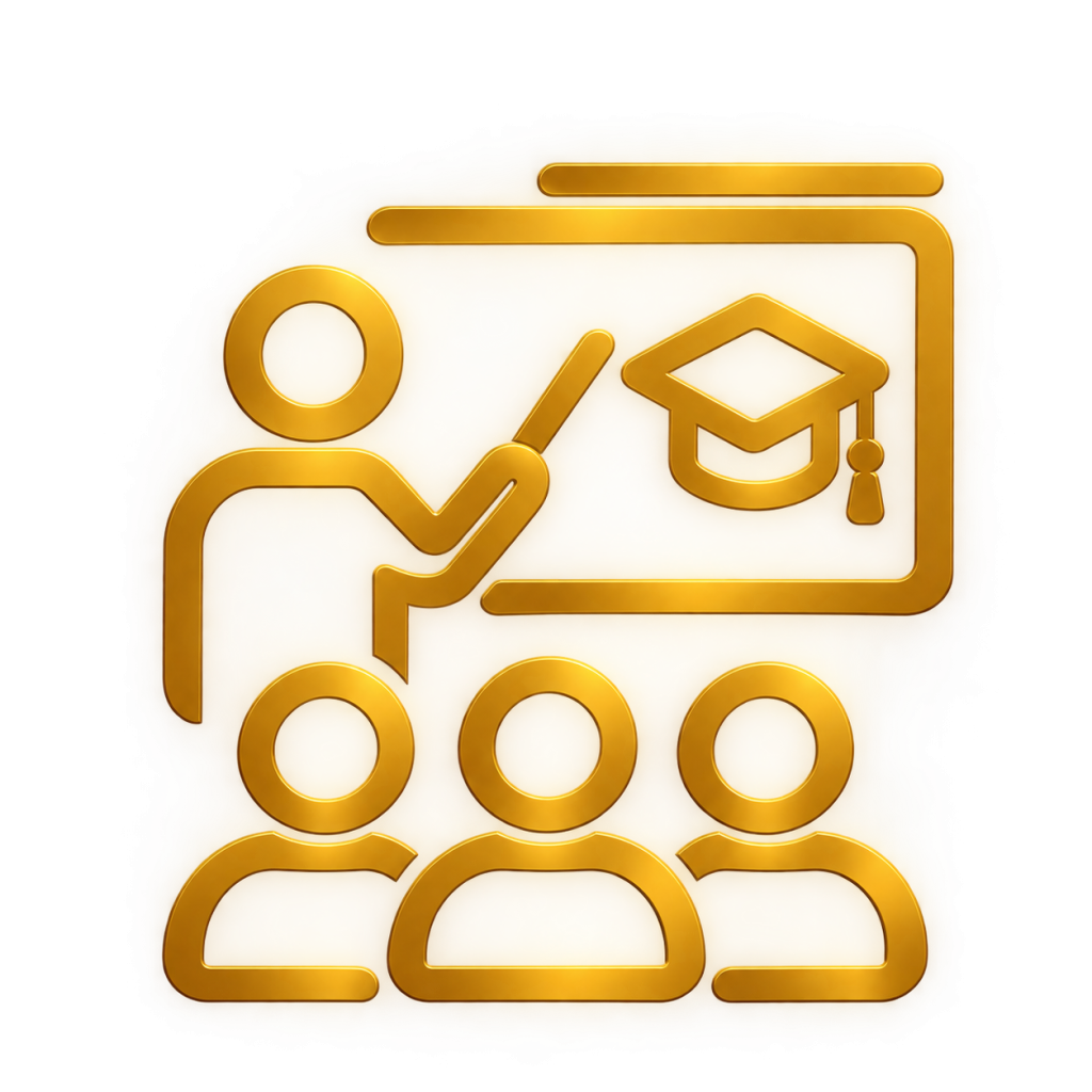 Golden Teacher and Graduation Cap Icon 1024x1024